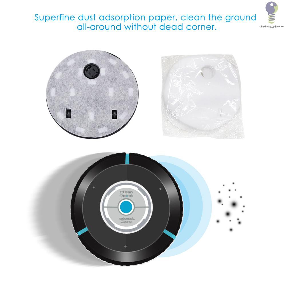 OWSOO Home Automatic Vacuum Smart Floor Cleaning Robot Auto Cleaner Sweeper Dust Hair Paper Dirt Magic Broom Cleaner Black 