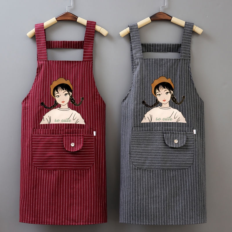 Kapas Boleh Bernafas Apron Wanita Dapur Rumah Tanpa Lengan Kapas Boleh Bernafas Apron Wanita Dapur Rumah Tanpa Lengan