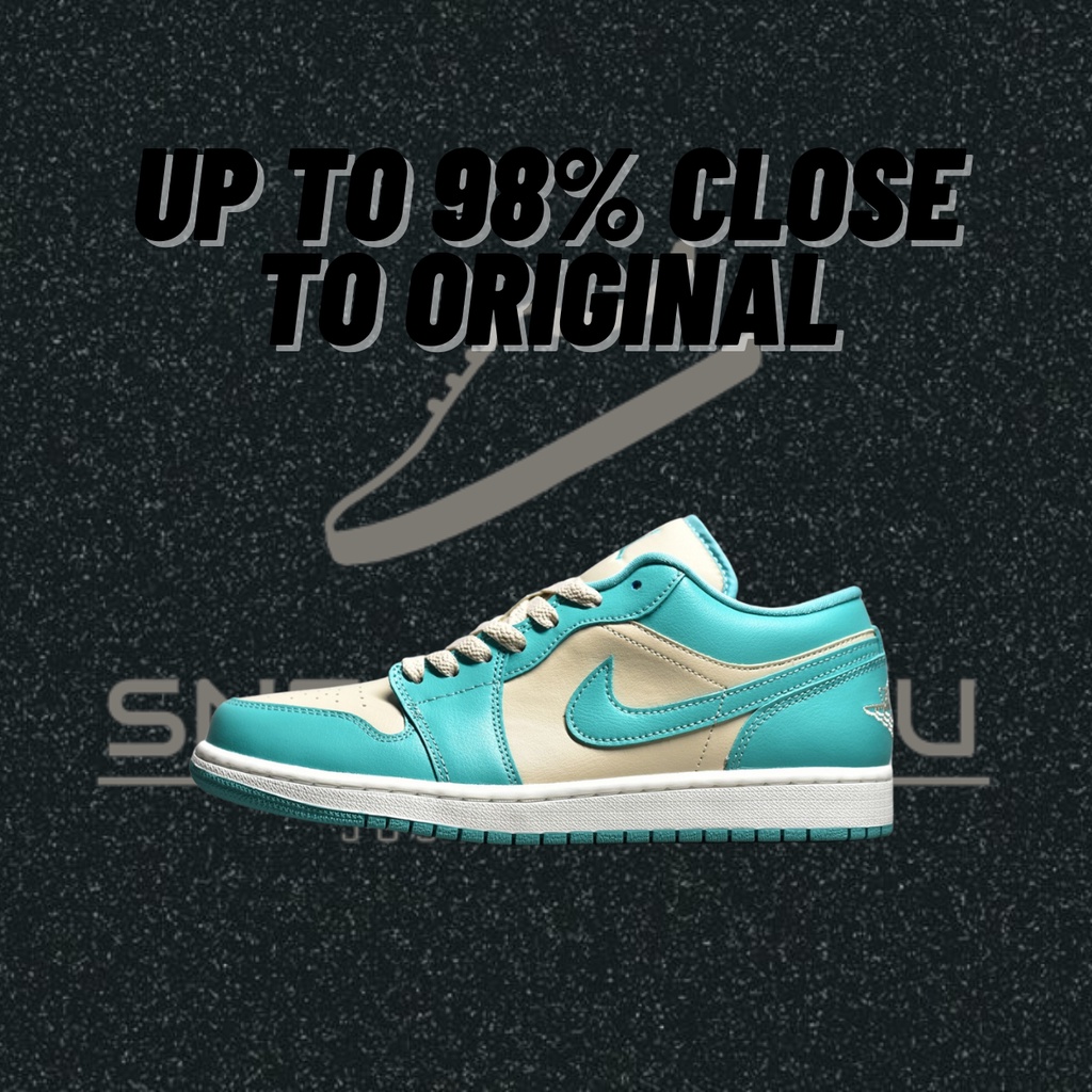 [God Version] Nike Air Jordan 1 AJ1 Low "Tropical Teal" Casual Low Top Sneakers