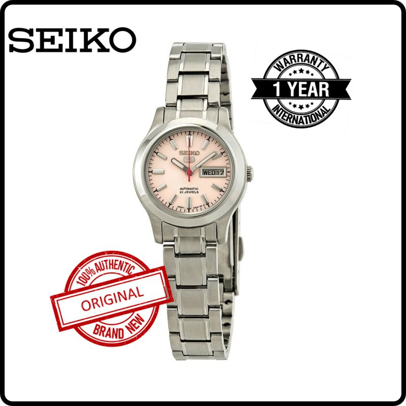 SYMD91K1 CLASSIC SEIKO 5 Ladies Original Brand New Automatic Analog Pink  Dial Day Date Stainless Steel Strap Watch | Shopee Malaysia
