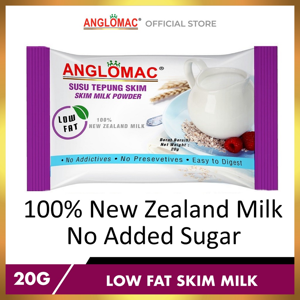 Anglomac Low Fat Skim Milk Sachet 20G (20 Sachets ...