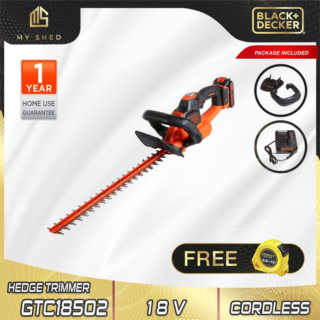 black and decker cordless hedge trimmer 18v
