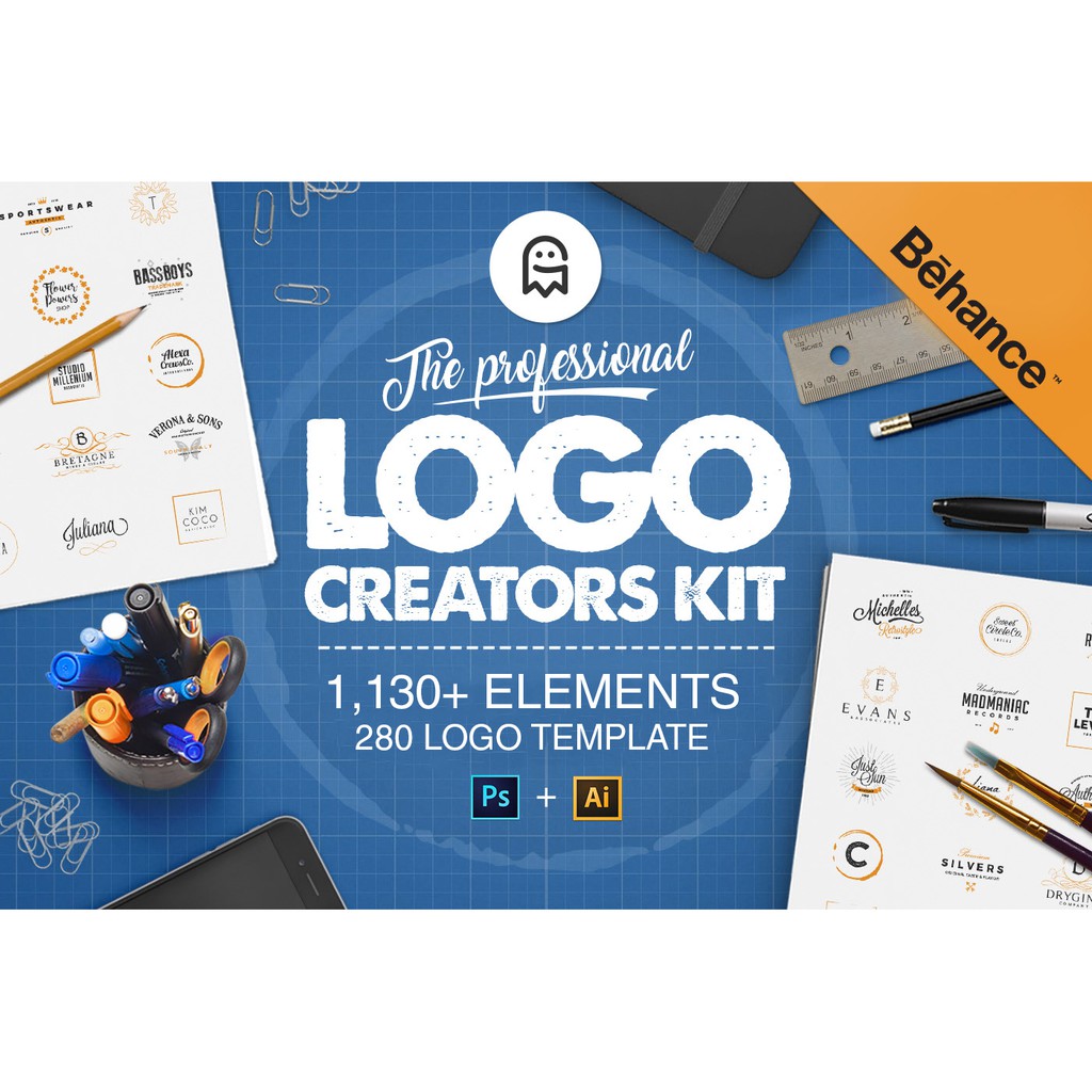 [ AI/PSD ] The Professional Logo Creators Kit Everyone Can Design Logo ! ! ! ✨