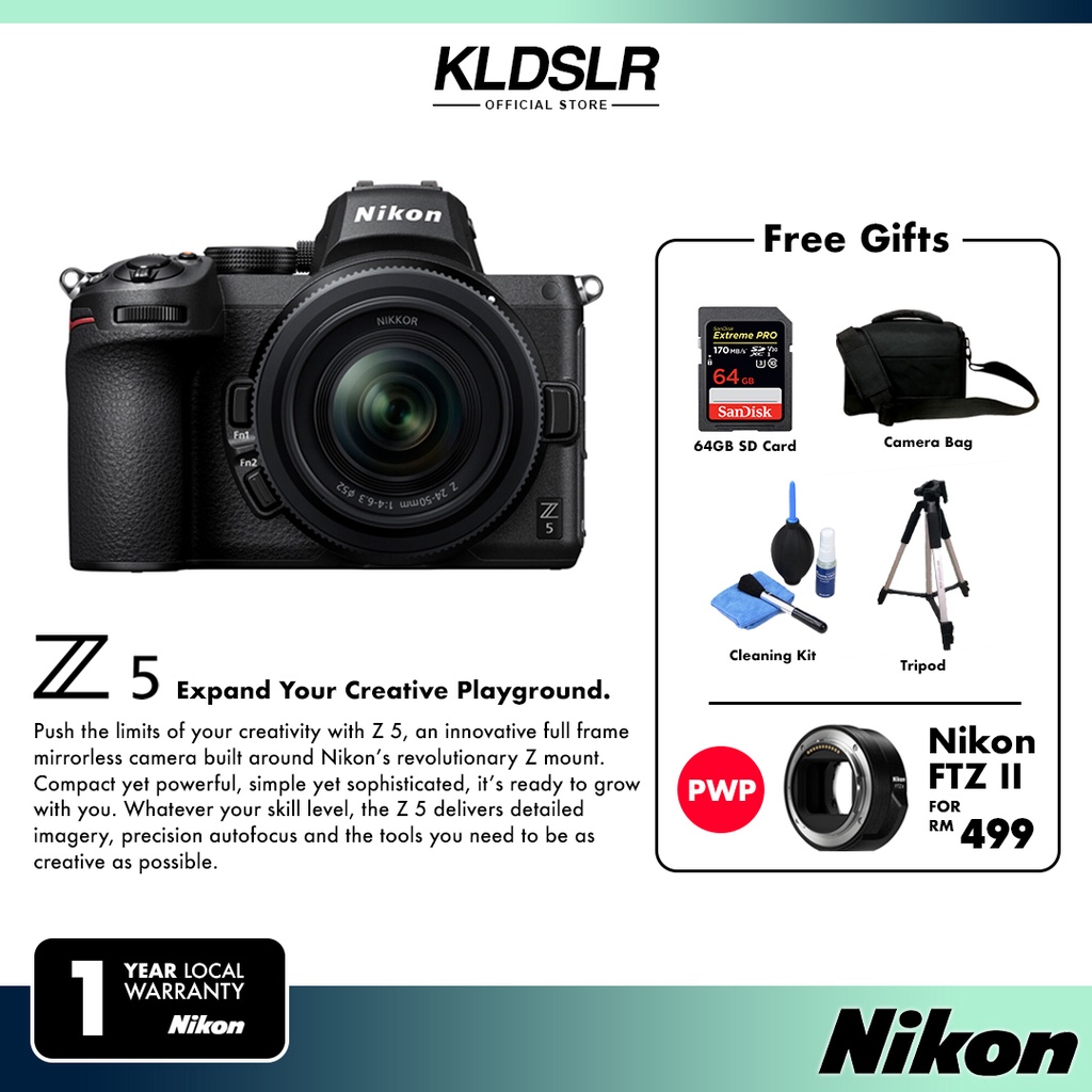 Nikon Z5 Mirrorless Camera with 2450mm Lens / 2470mm Lens / 24200mm