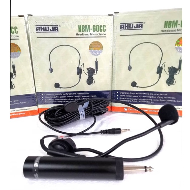 Ahuja Headband Microphone HBM60CC / Electret Condenser Unidirectional