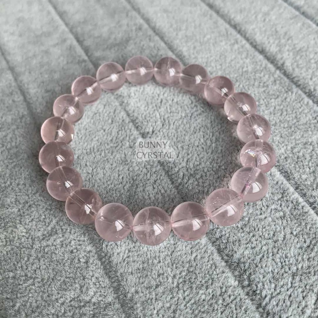 阿赛斯特莱天然粉阿塞覺醒之石10mm Natural High Grade Satyaloka Rose Azeztulite Bracelet