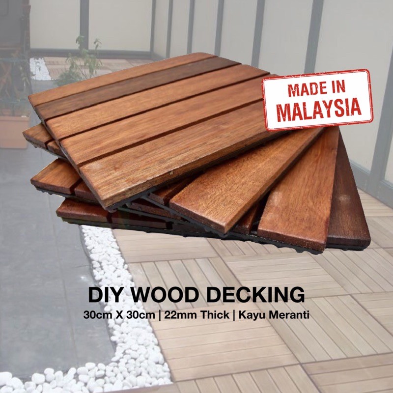 DIY Wood Decking/ Solid Wood Floor / Kayu Meranti /Floor Decking/ Garden Decoration Flooring/ WPC Wood Floor