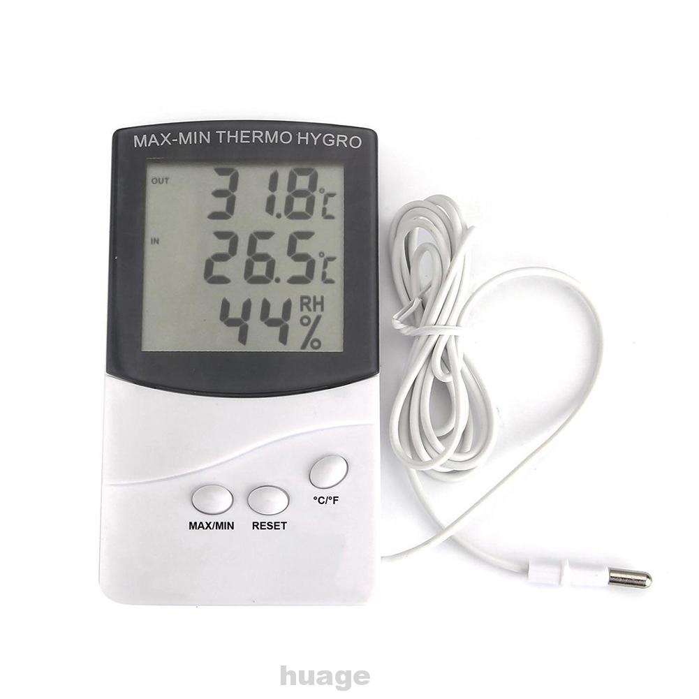LCD Display Thermometer Indoor Outdoor Desk Office Temperature Humidity