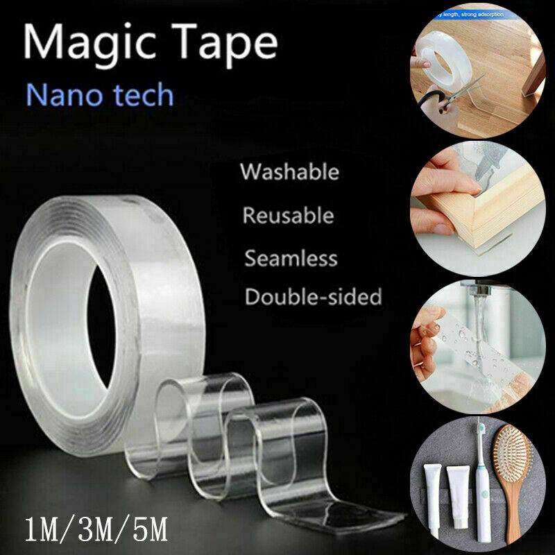 Meter Double Sided Strongly Sticky Adhesive Nano Tape Reusable Traceless Washable