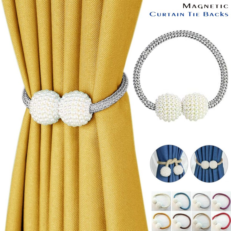 1pc Magnetic Pearl Curtain Tiebacks Curtain Buckle Drape Holders