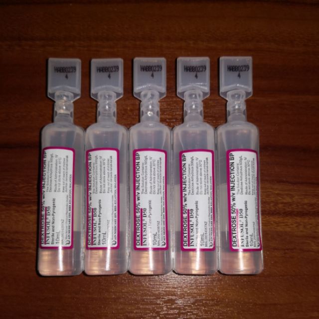 Dextrose 50 W V Inj Bp Sterile And Non Pyrogenic 10ml X 5pcs Shopee Malaysia