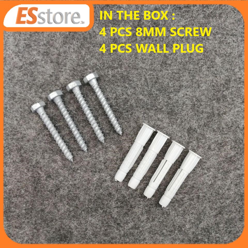 Esstore2u (READY STOCK) 8MMX65MM QUALITY BEST LAG SCREW AND WALL PLUG ...