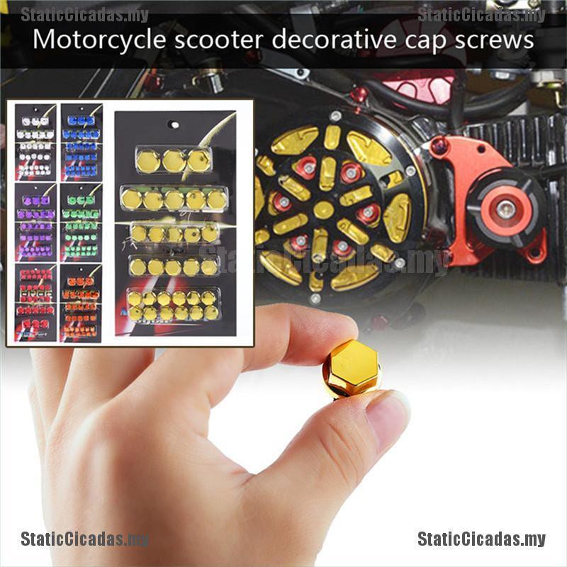 St 30pcs Motorcycle Screw Nut Bolt Cap Cover Decoration Centro