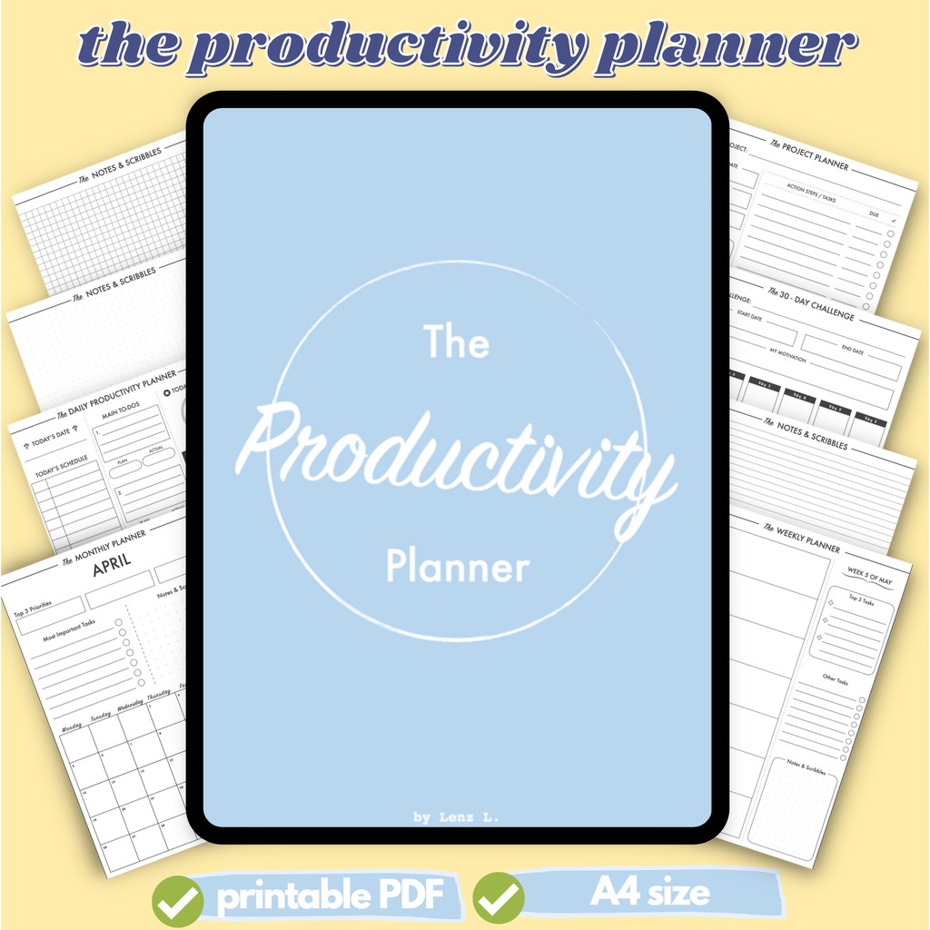 The 2021 Productivity Planner || Printable PDF || Printable in A4 Size ...