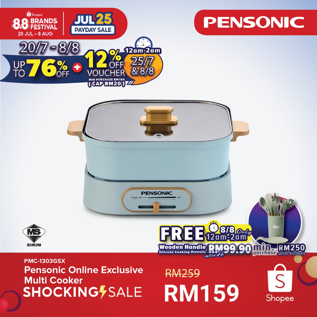 Online Exclusive Pensonic 2 in 1 Multi Cooker PMC1303GSX Shopee Malaysia