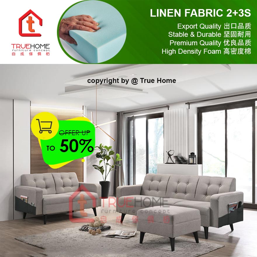 [[ READY STOCK ]] TH Full Fabric Sofa 2+3 Seater / Sofa Kain Fabric 2+3 ...