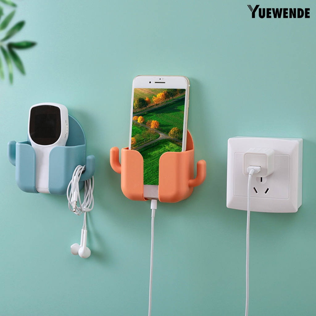 [Yw] Remote Control Holder Wall Mounted Self-adhesive ABS Drill Free Easy to Install Mobile Phone Charging Holder