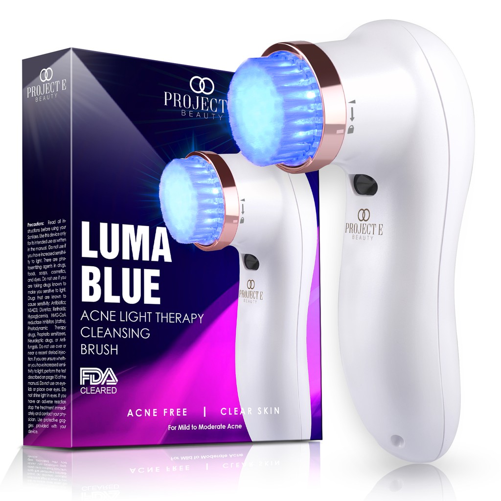 Project E Beauty Luma Blue Acne Light Therapy Cleansing Brush Acne