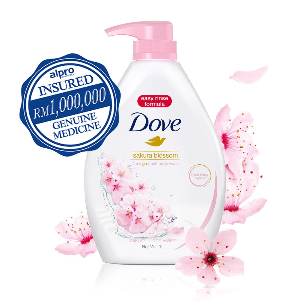 Dove Go Fresh Sakura Blossom Body Wash 1L Shopee Malaysia