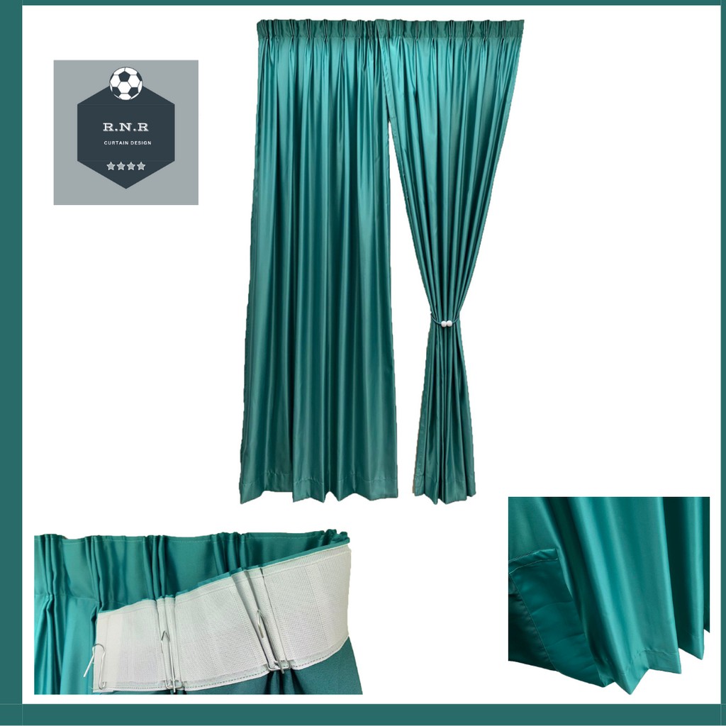 A8 Ready Made Curtain Siap Jahit Langsir Rumah Langsir Raya Kain Tebal Free Hook Cangkuk Colour Turquoise Shopee Malaysia