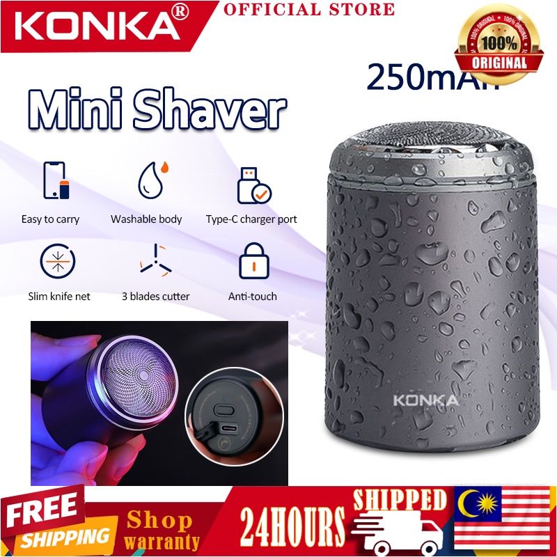 【Konka】Electric Shaver Mini Shaver Portable Beard Trimmer for Men Rechargeable Shaver Anti-clamp Razor pencukur 康佳 电动剃须刀