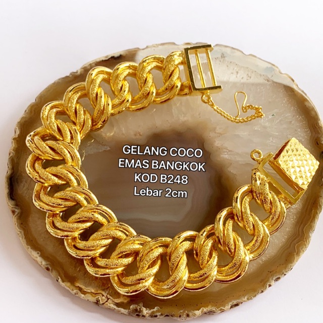 Gelang Coco Emas Bangkok Lebar 2cm Shopee Malaysia