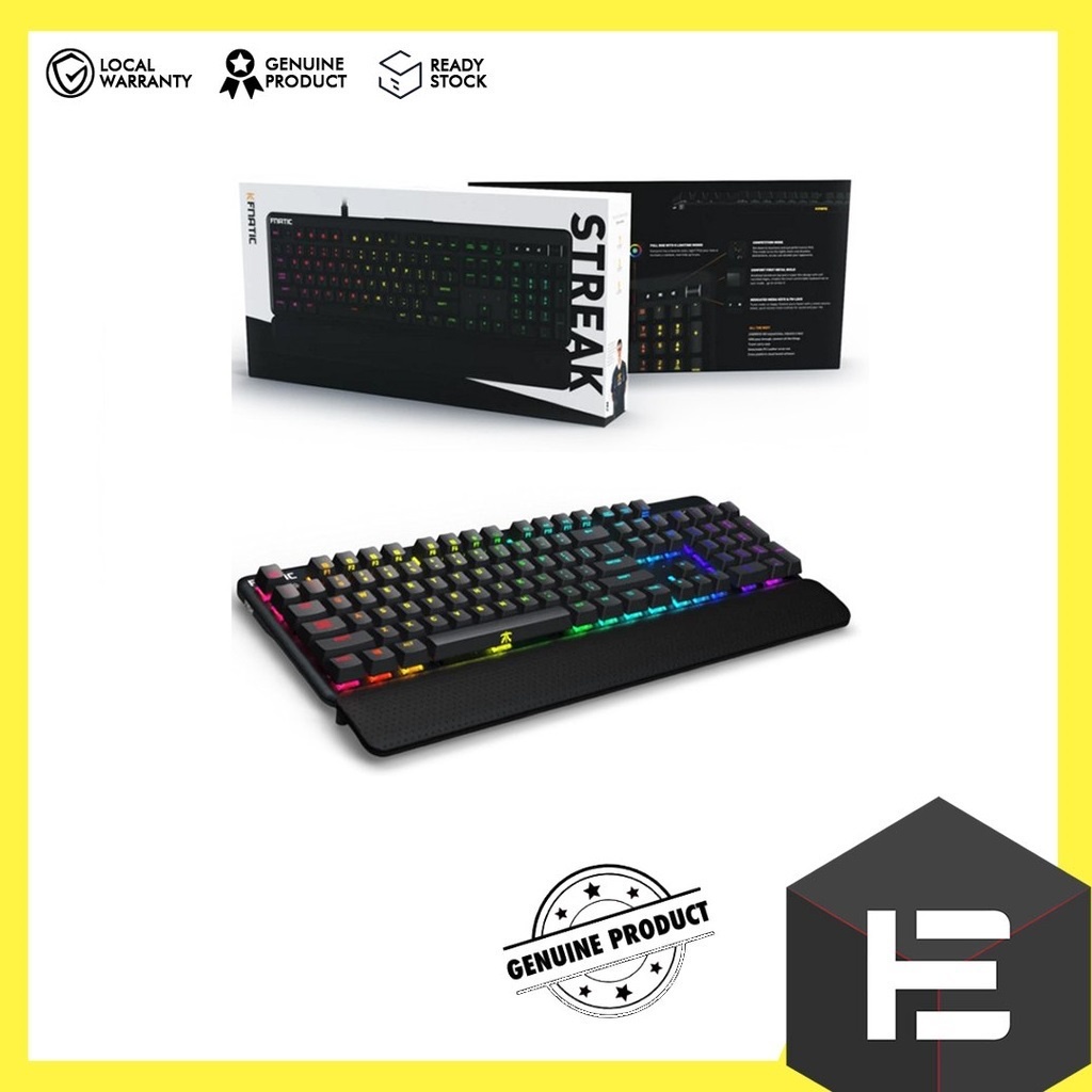 FNATIC GEAR STREAK RGB GAMING KEYBOARD ( CHERRY BLUE / CHERRY BROWN