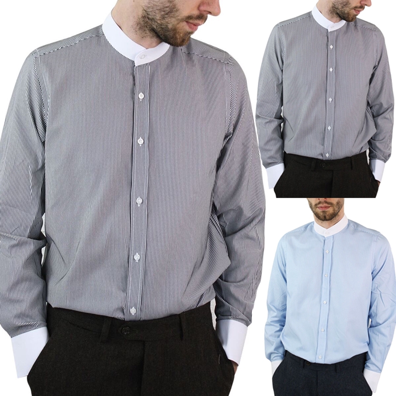 collarless formal shirt
