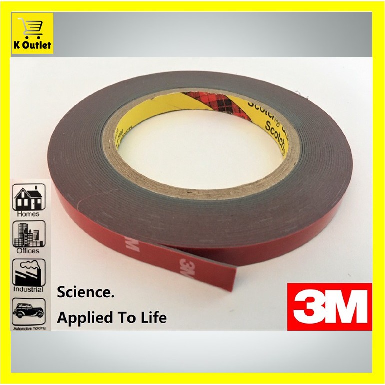 10mm 3m Original Super Heavy Duty Industrial Double Sided Tape For Industrial Car Plate Wall Usage Shopee Malaysia