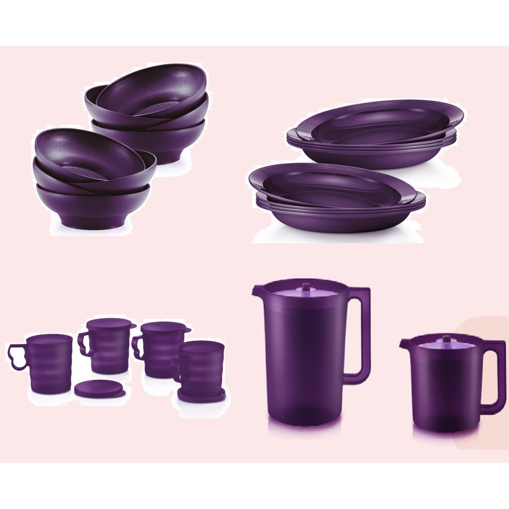 ☉SALE Tupperware Purple Royale Deep Plate 550ml / Bowl 600ml / Mug 350ml / Pitcher 4.2L / Pitcher 1.4L Raya Collection♚