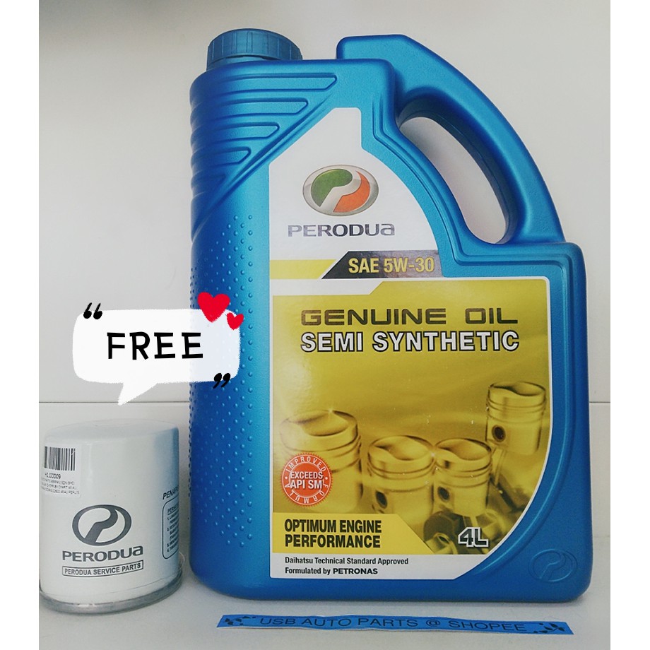 Original Perodua Semi Synthetic Engine Oil 5W30 5W-30 Alza 