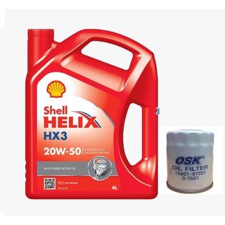 Shell Helix Hx3 20w 50 4lengine Oil Mineral Oil Oil Filter Minyak Hitam Kereta Shopee Malaysia