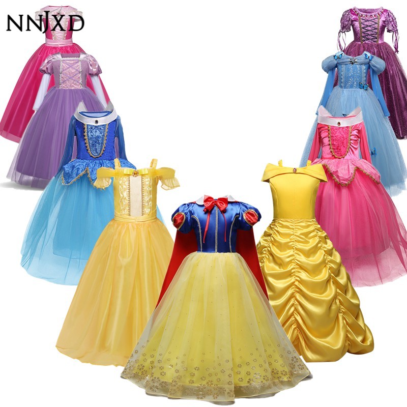 NNJXD Fancy Girl Cinderella Princess Snow White Girl Birthday Party Dress Baju Baby Girl