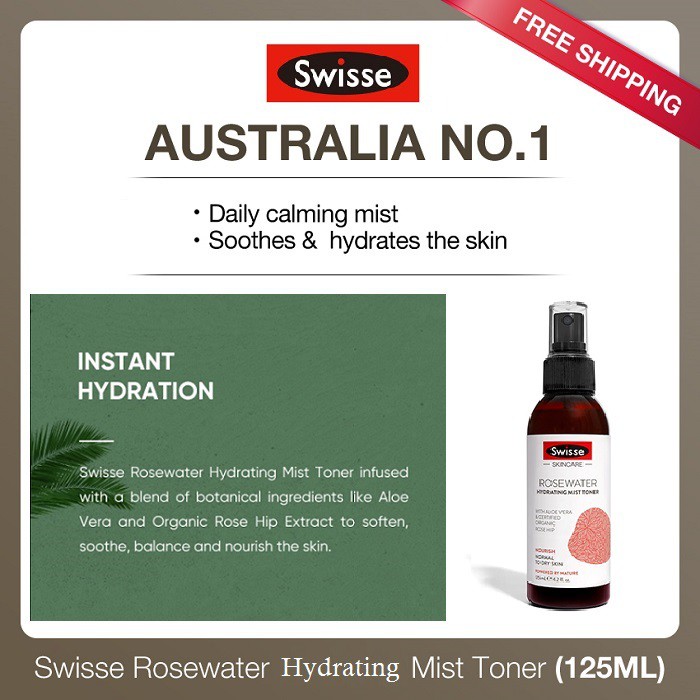 swisse rosewater hydrating mist toner
