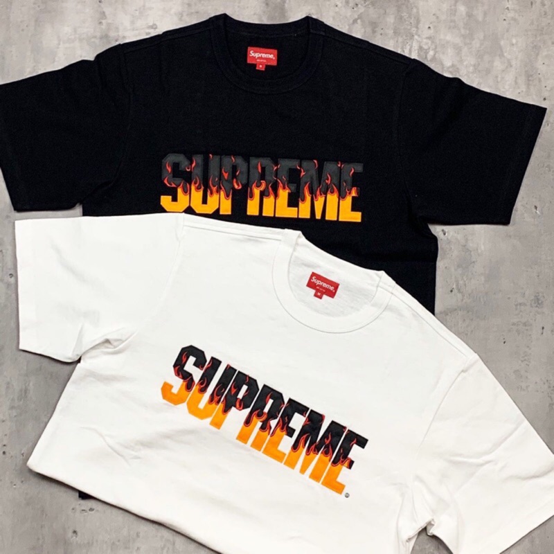 supreme flame tee