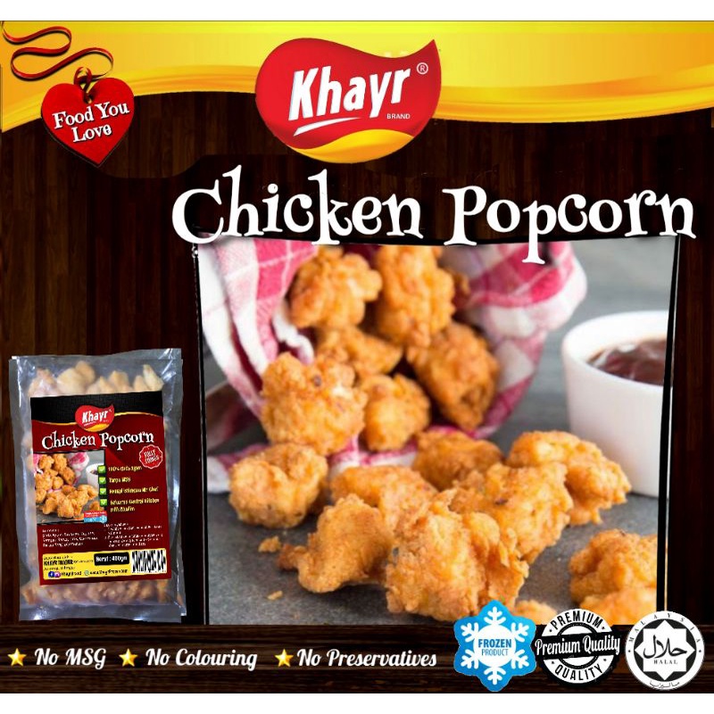 Khayr Chicken Popcorn & Chicken Karagee | No MSG | Lean Meat | Muslim Product | Halal Frozen Food Hot Sale!