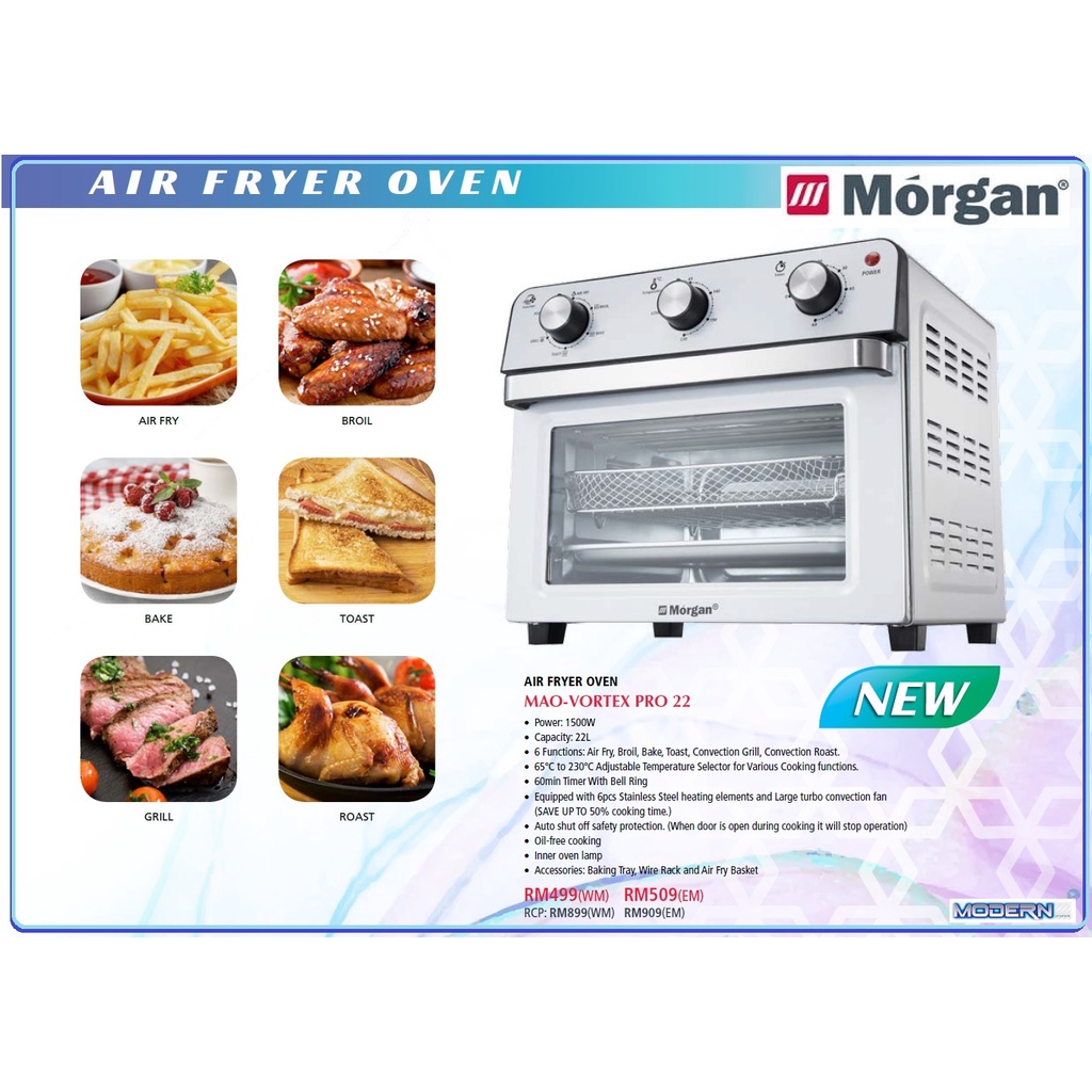 MORGAN 22L Air Fryer Oven MAO-VORTEX PRO 22