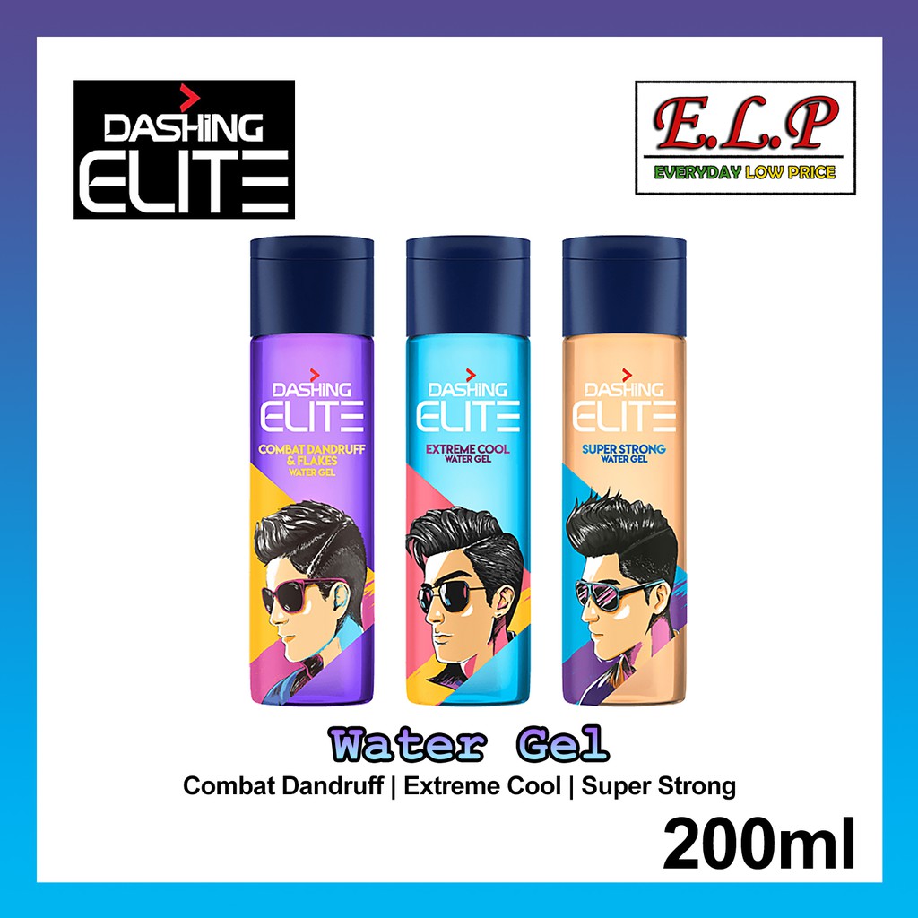 Dashing Elite Water Gel 200ml Super Strong / Extreme Cool / Combat Dandruff  Flakes | Shopee Malaysia