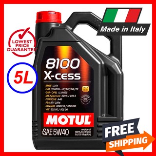 (Made In Italy) Motul 8100 X-CLEAN 5W40 SN C3 100% 