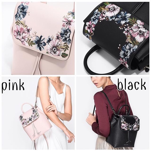 charles and keith floral backpack