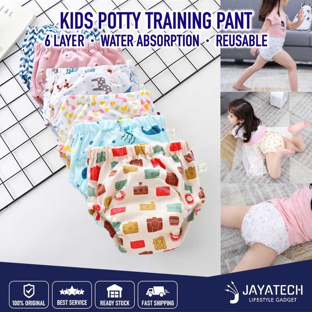 KIDS POTTY TRAINING PANTS 6 LAYER WATERPROOF BABY UNDERWEAR DIAPER PANT