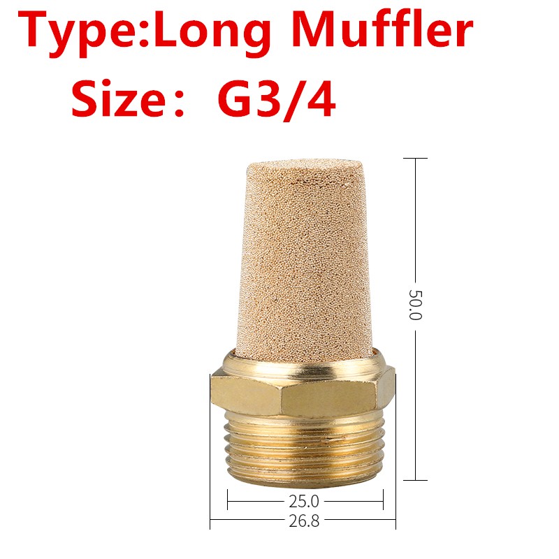 Xiaoyztan 2 Pcs 1/8 Thread Pneumatic Muffler Exhaust Silencer Filter Brass Muffler Fittings 