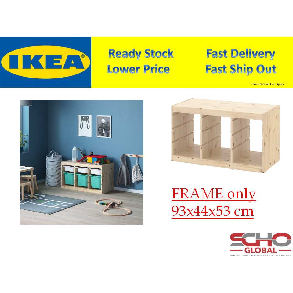 IKEA-TROFAST Frame, light white stained pine, 93x44x53 cm (frame only ...