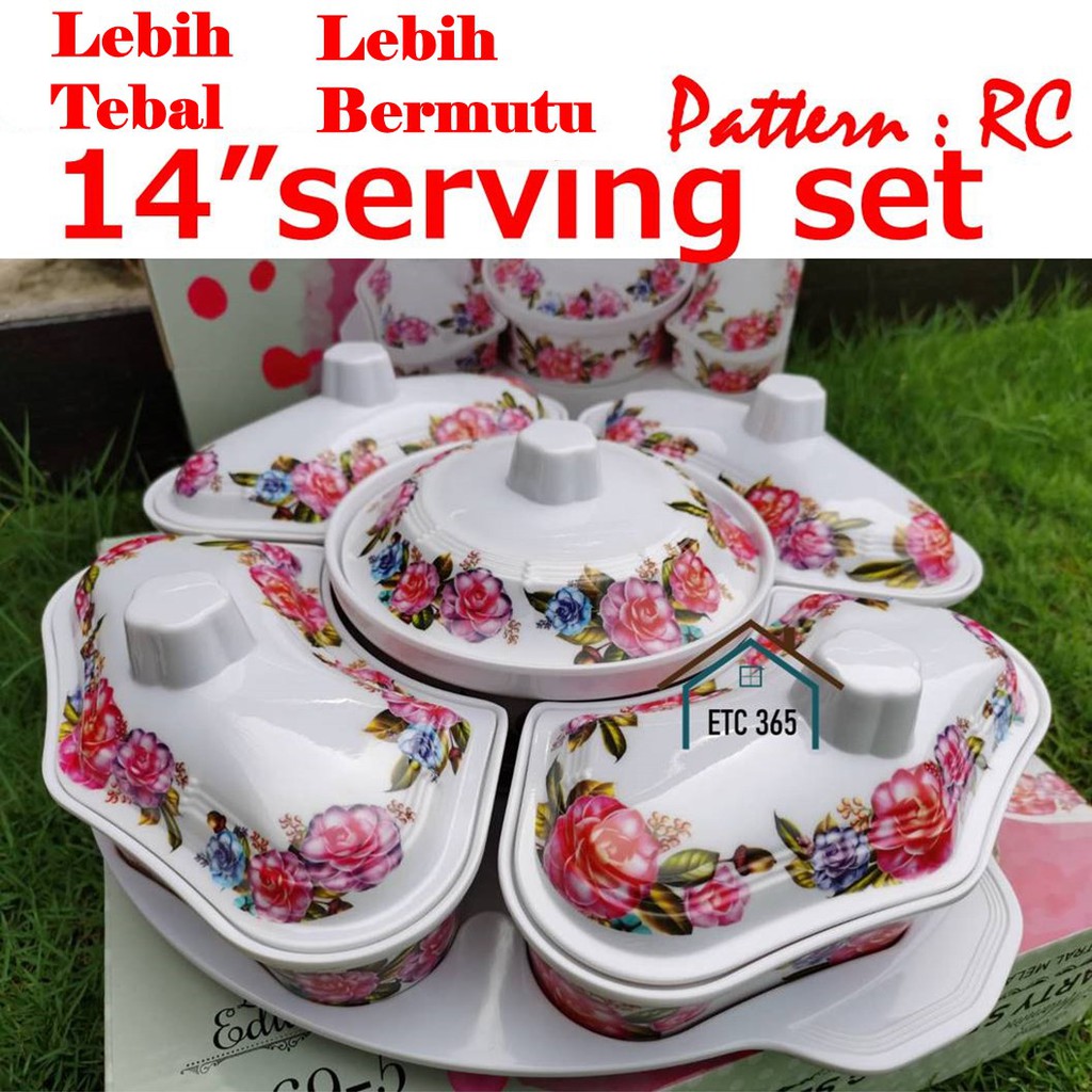 Design Baru Melamine 35CM Buffet Set 11 Pcs Party Serving Set Hidangan ...