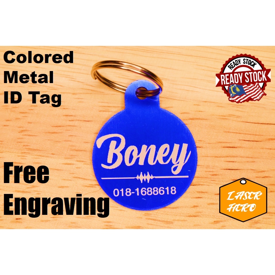 Round Shape Colored Metal Tag Keychain Number ID Tag Keychain