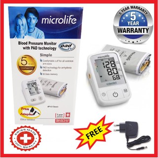 Microlife Blood Pressure Monitor BP A2 Classic FREE ORIGINAL ADAPTER + 5 years Warranty