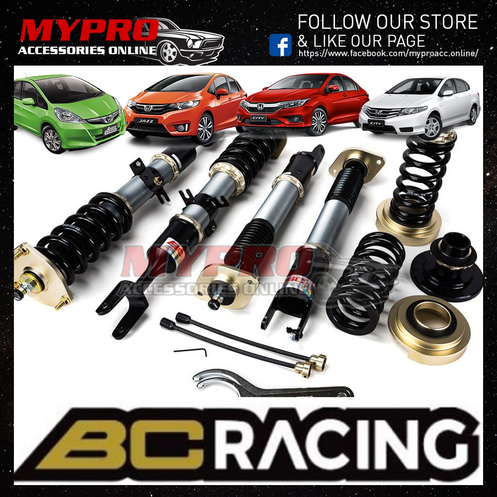 Adjustable Honda City Jazz Ge Gk Bc Racing Br Series Hi Lo Soft Hard Adjustable Absorber Suspension Shopee Malaysia