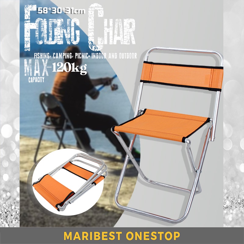 Mini Backrest Folding Chair Camping capacity 120kg Portable Chair Outdoor Folding Hiking Light Weight Kerusi Lipat 折叠椅