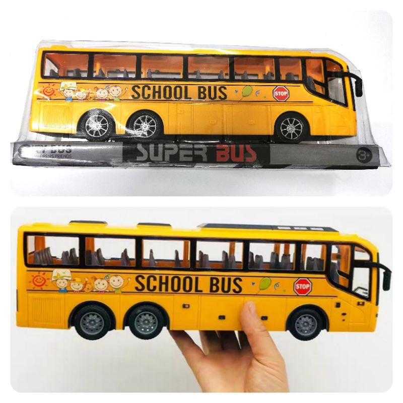 Buy Ready Stock!!! School Bus kids toy , pull back toys mainan bas 