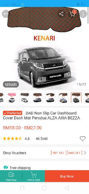 DAD Non Slip Car Dashboard Cover Dash Mat Perodua ALZA 